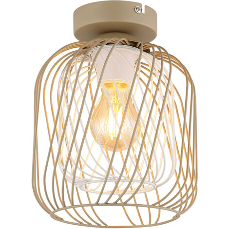 plafonnier lampe de salon plafonnier couleur sable métal tressé E27