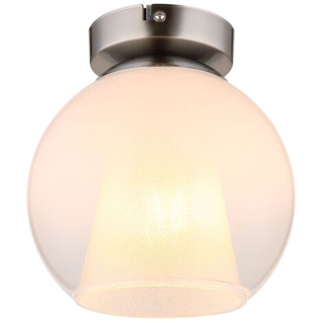 Plafonnier lampe de salon plafonnier cristaux boule de verre opale chromé