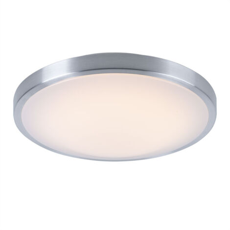 Plafonnier Lampe de salon ronde en aluminium éclairage blanc, plastique alu, 1x LED 1x 13 W 960 lumens, D 34 cm
