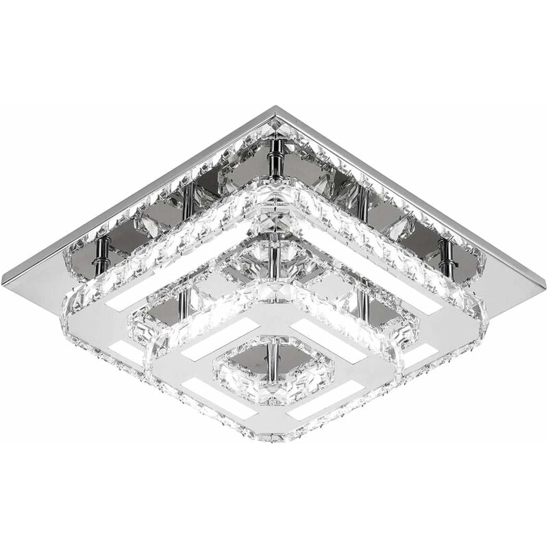 Plafonnier Lampe LED, Plafonnier en cristal Plafonnier moderne intégré 36W 6000k pour la chambre de salon (30cm double couche)