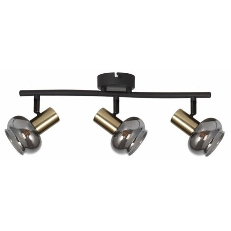 Plafonnier Lauree métal noir/or 3 lumières E14 Reality