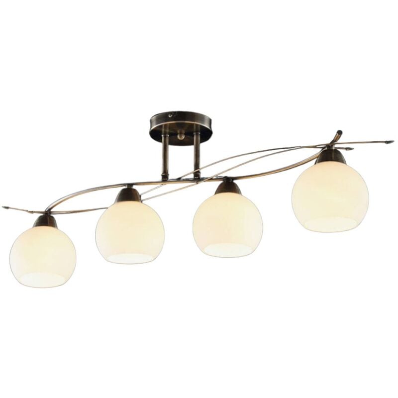 Lindby - Plafonnier à intensité variable 'Leanda' en verre pour salon & salle à manger