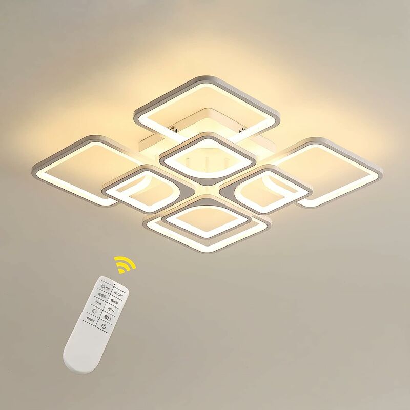 Plafonnier LED, 100W Dimmable LED Lampe de plafond, Lustre de Suspension 8000LM Dimmable 3000~6000K pour Salon,Bureau,Salle À Manger