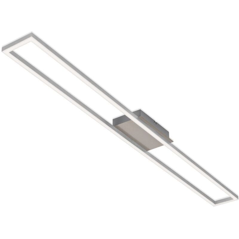 Plafonnier led Briloner leuchten frame, 20 w, 1800 lm, IP20, couleur aluminium, métal-plastique, intensité lumineuse variable, 110 x 12 x 5 cm