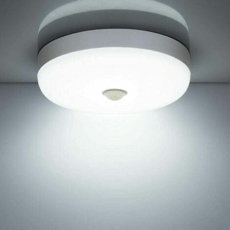 Plafonnier LED 12 W avec détecteur de présence - 1500 lumens - Lumière blanche froide 6500 K - Étanchéité IP56