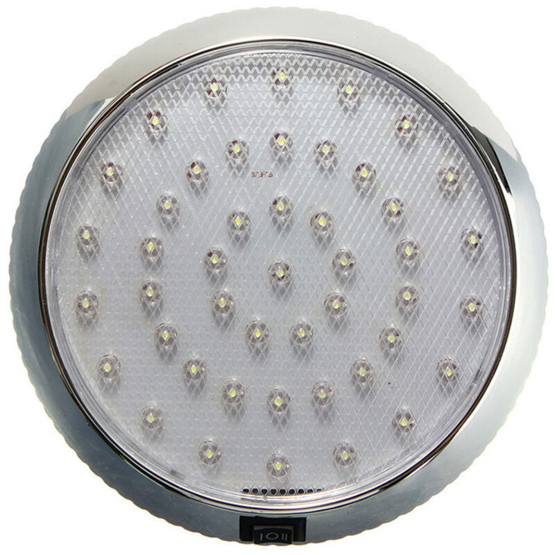 Plafonnier LED, 12V Car Dome Lampe de toit intérieure pour camping car caravane RV remorque camion véhicule bateau avec 46 lumières LED, blanc