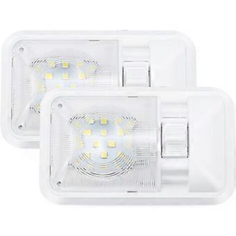 Plafonnier LED 12V pour camping-car, 280 lm, éclairage intérieur avec interrupteur (lot de 2)
