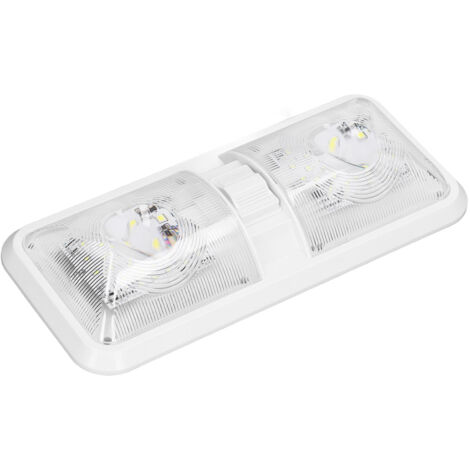 Plafonnier LED 12V pour Camping-Car, 600lm Blanc Chaud 6500K, Interrupteur 3 Positions, Éclairage Bateau