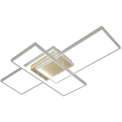 Plafonnier LED 134 W 14 740 lm 3 000-6 500 K 79 cm Blanc/Hêtre Dimmable Série Madaleta