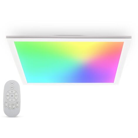 Plafonnier LED 15W RGBW 7 couleurs CCT chaud neutre & froid télécommande plafonnier ultra slim bureau 450mm