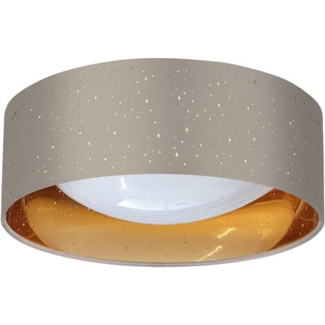 Plafonnier LED 18W 4000K taupe/or Tuluza Polux Ø32 cm
