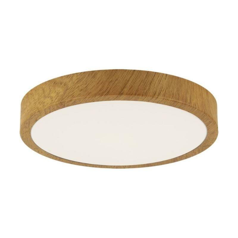 Plafonnier LED 18W Bois Chêne 28cm - Blanc Neutre 4000K - 5500K