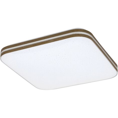 Plafonnier LED 18W carré 33cm blanc effet étoilé Rabalux