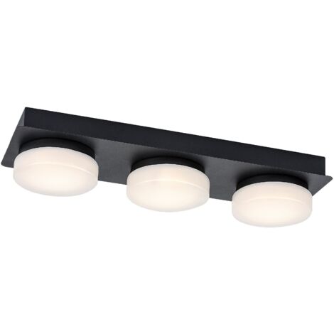 Plafonnier LED 18W IP44 noir mat 43cm Rabalux Attichus