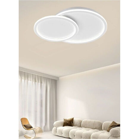 Plafonnier Led 2 Cercles Design Blanc Moderne 45 W Pn-26-3c
