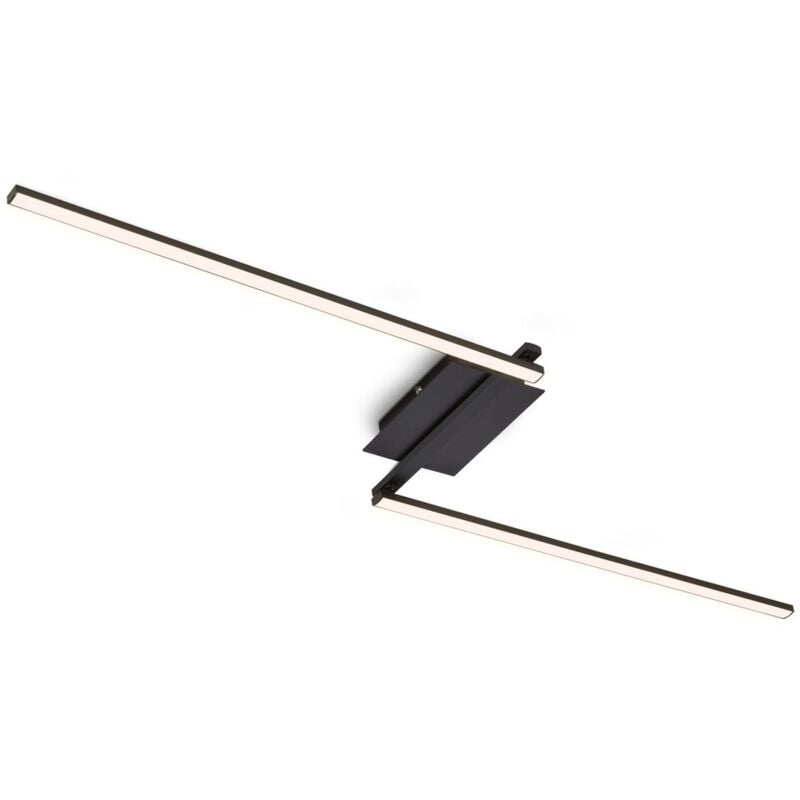 Plafonnier led Briloner leuchten staff, 15 w, 1400 lm, IP20, noir, métal-plastique, dimensions. 143,6 x 12 x 6,6 cm