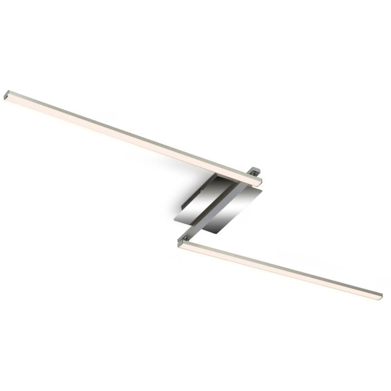 Plafonnier led Briloner leuchten staff, 15 w, 1400 lm, IP20, alu-chrome, métal-plastique, dimensions. 143,6 x 12 x 6,6 cm