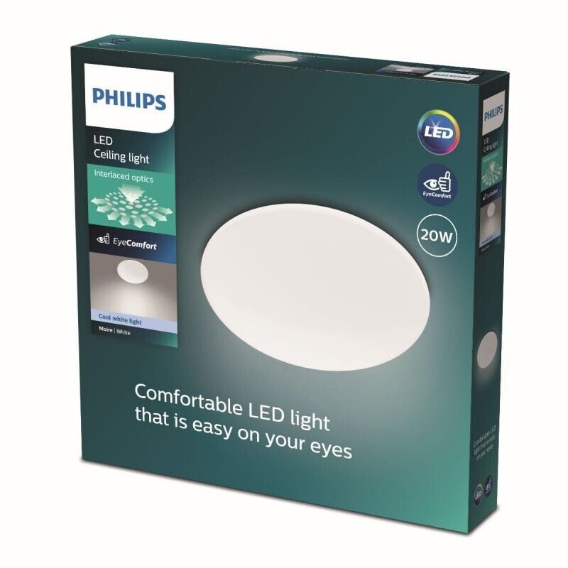 Philips - Eclairage - Plafonnier led, diamètre 39 cm, 4000 k, 20 w, blanc 915005774211