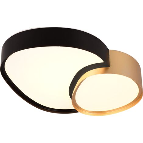 Plafonnier led 21w dimmable avec telecommande noir et or - trio - rise 81672692 81672692