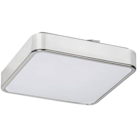 Plafonnier LED 22W RGB télécommande carré chrome 29cm