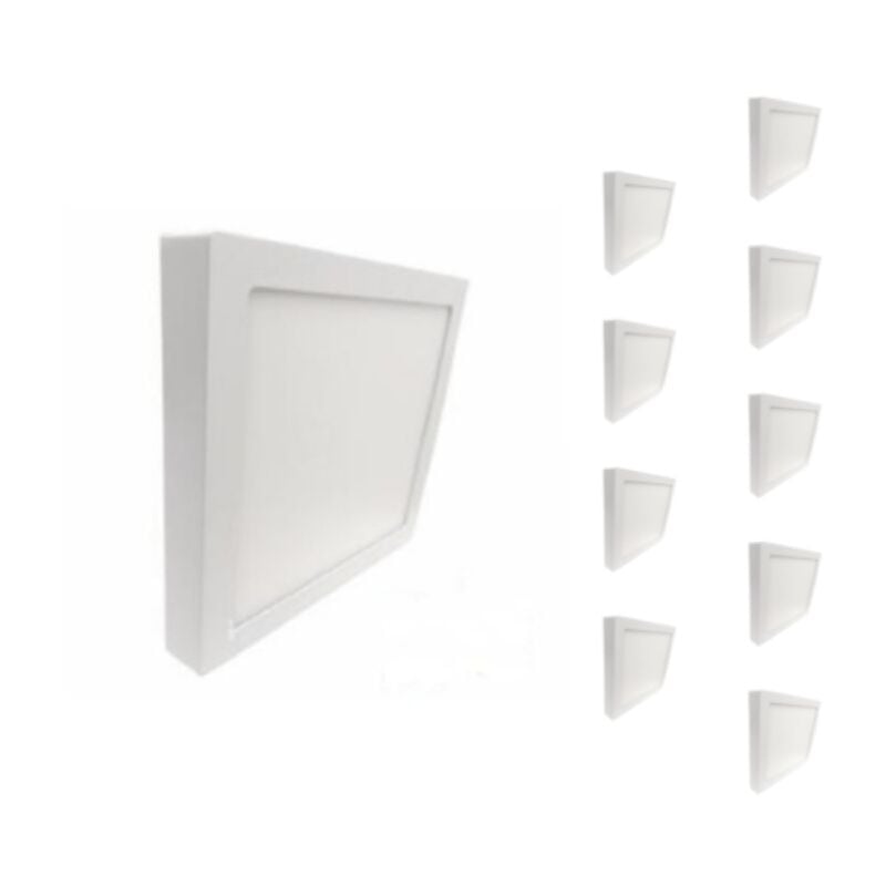 Plafonnier led 24W 220V Carré (Pack de 10) - Blanc Froid 6000K - 8000K Silamp