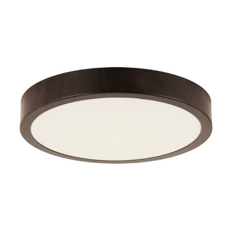 Silamp - Plafonnier led 18W Bois Wengé 28cm - Blanc Neutre 4000K - 5500K