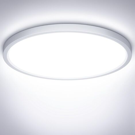 Plafonnier LED 24W IP44 - 1 Unité - Blanc Froid 6500K - Étanche 2400LM - Salle De Bain Cuisine Salon - Diamètre 30cm