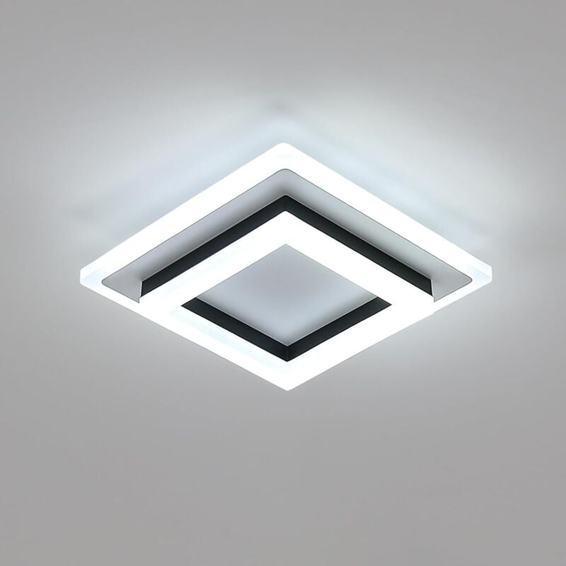 Comely - Plafonnier led, Lampe de Plafond Noir Carré 24W, Luminaire Plafonnier led Moderne Blanche Froide pour Chambre à Coucher, Salon, Couloir,