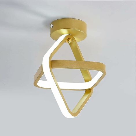 Plafonnier LED 24W, Lampe de Plafond Moderne en Métal, Or Carré Luminaire éclairage Plafond pour Décoratif Salon Salle à Manger Chambre, Lumière Blanche Froide 6000K