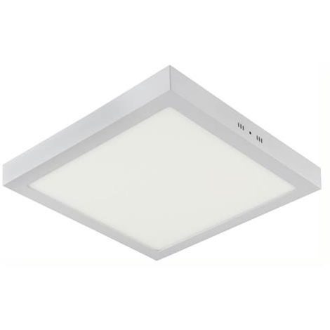Plafonnier LED design double rectangle argenté - Eliza