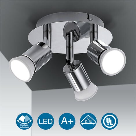 MAEREX Plafonnier LED 3 Spot orientable angle réglable Lustre pendentif ELFELAND 3 x GU10 100-220V ZebraA