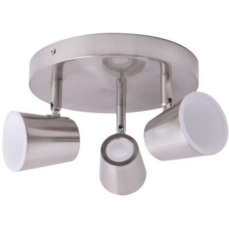 Plafonnier LED 3 spots 15W 4000k glace nickel CRISTALRECORD 25-613-01-002