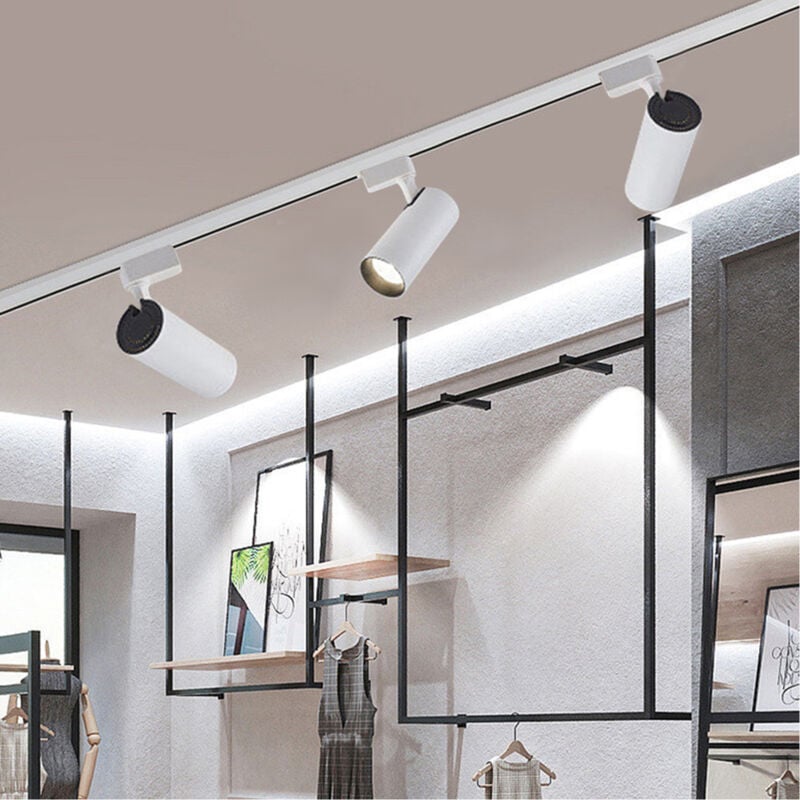 Plafonnier led 3 Spots Orientables Ultrixe Lámparas de riel 20V Luminaire Plafonnier pivotants, Spots de Plafond Blanc, barre spots plafond salon