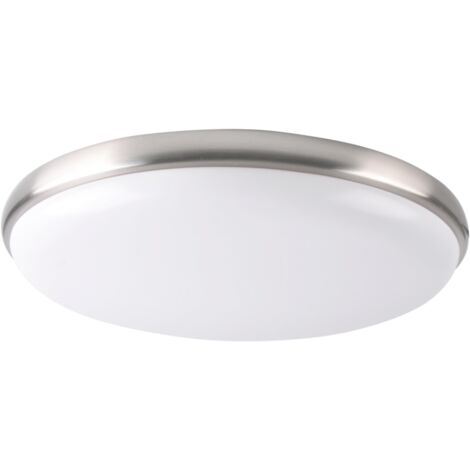 Plafonnier LED Ø30 blanc/chrome mat 4000K 18W Metis Polux