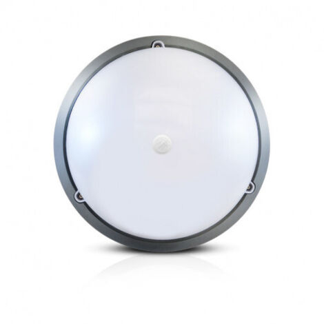 Plafonnier LED Ø300 x 100mm 18W RONDO Gris anthracite - 4500K - 1450 Lm - Détecteur IR