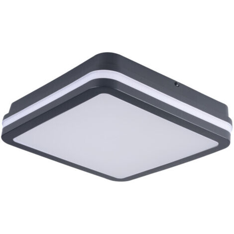 Plafonnier LED 30W carré 26cm IP65 détecteur Kanlux