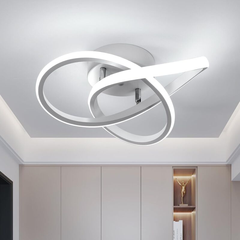 Plafonnier led 30W Design moderne Blanc Froid 6000K Lampe de Plafond Pour salon chambre à coucher salle à manger bureau Blanc Diamètre 30cm
