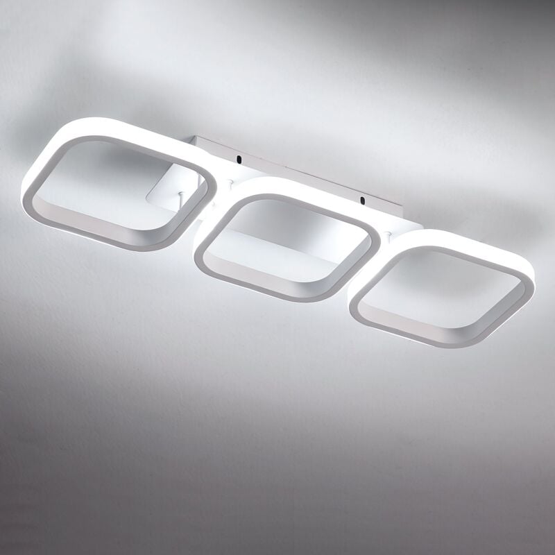 Plafonnier Led 30W, Plafonnier Carré Moderne Métal Acrylique Lampe de Plafond, 6000K, Moderne Style Nordique Lustre Plafonnier pour Chambre à