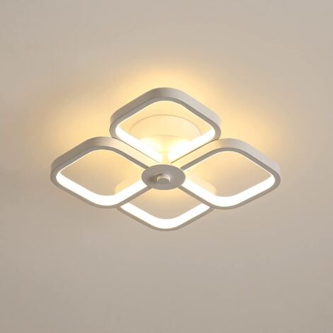 Plafonnier LED 32W Design moderne Cercle carré Lampe de Plafond Blanc Chaud 3000K Pour salon chambre à coucher salle à manger bureau Blanc
