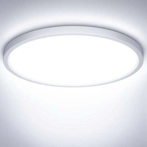 Plafonnier LED 32W Étanche IP44, Luminaire Blanc Froid 6500K 2400LM, Lampe Ronde 30cm Pour Chambre, Salle De Bain, Salon, Cuisine, Bureau