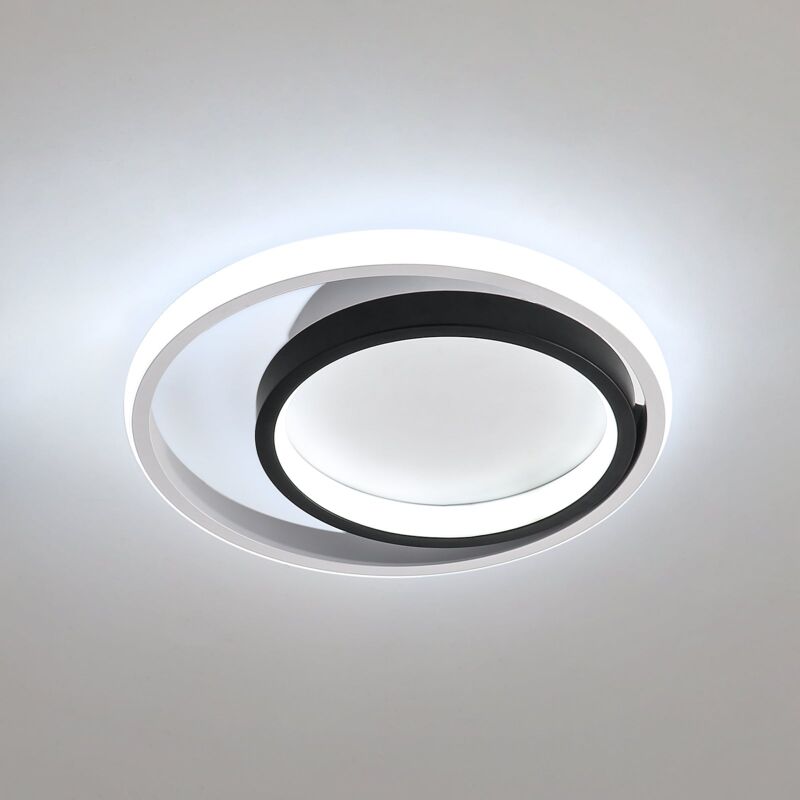 Plafonnier Led ,Lampe de Plafond Rond Moderne, 28W 3300lm, Dia 25cm Blanc Froid 6500K pour Cuisine, Salon, Chambre, Salle à Manger - Goeco