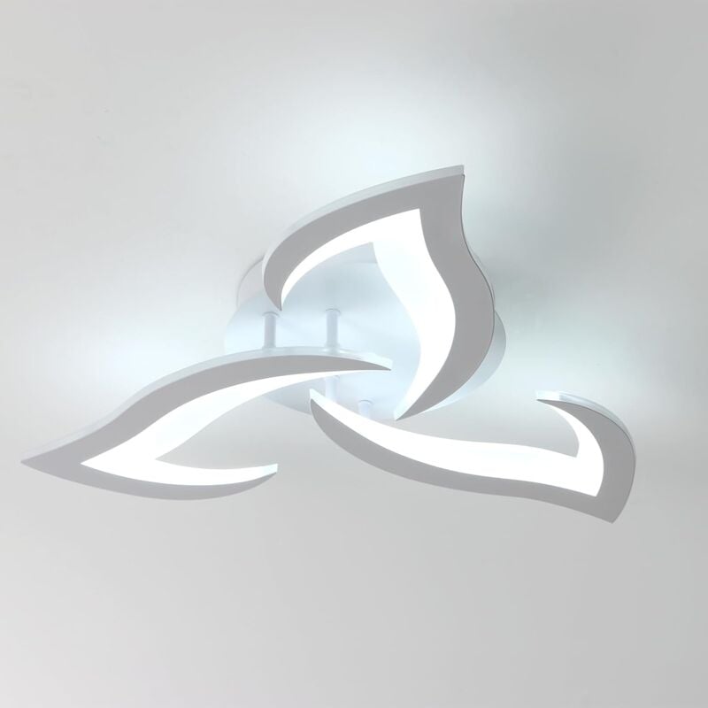 GOECO Plafonnier LED, 36W 3060LM Luminaire Plafonnier Moderne, Acrylique Lampe de Plafond LED 3 lumières pour Salon Chambre Cuisine Dia 58cm (Blanc)