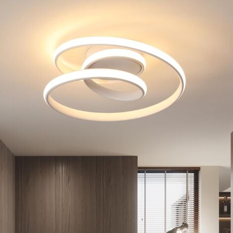 GOECO Plafonnier LED, 36W 4000LM Moderne Lampe de Plafond Blanc 3000K, Créative Lustre Led Plafonnier Rond en Forme de Spirale pour Salon Chambre Cuisine Couloir