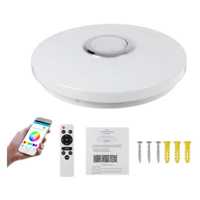 Treetalk - Plafonnier led 36W avec haut-parleur Bluetooth, intelligent avec télécommande et contrôle app, changement de couleur rgb, réglable pour