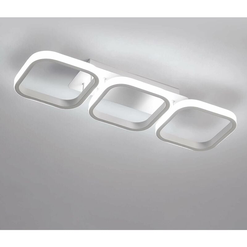 Comely - Plafonnier led, 36W Moderne Luminaire Plafonnier led Carré, Lampe de Plafond led pour Cuisine Salon Couloir Chambre Salle De Bain, Blanc