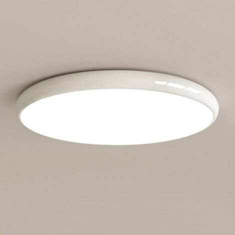 Plafonnier LED 40 cm, plafonnier à intensité variable, 3 températures de couleur disponibles (3000K/4000K/6000K), pour cuisines et aux salons (blanc)