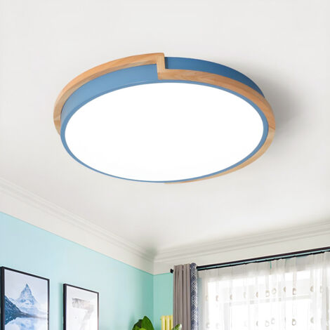 Plafonnier LED 40 cm, plafonnier moderne à encastrer, lumière décorative bleue, luminaires à proximité du plafond (lumière blanche)