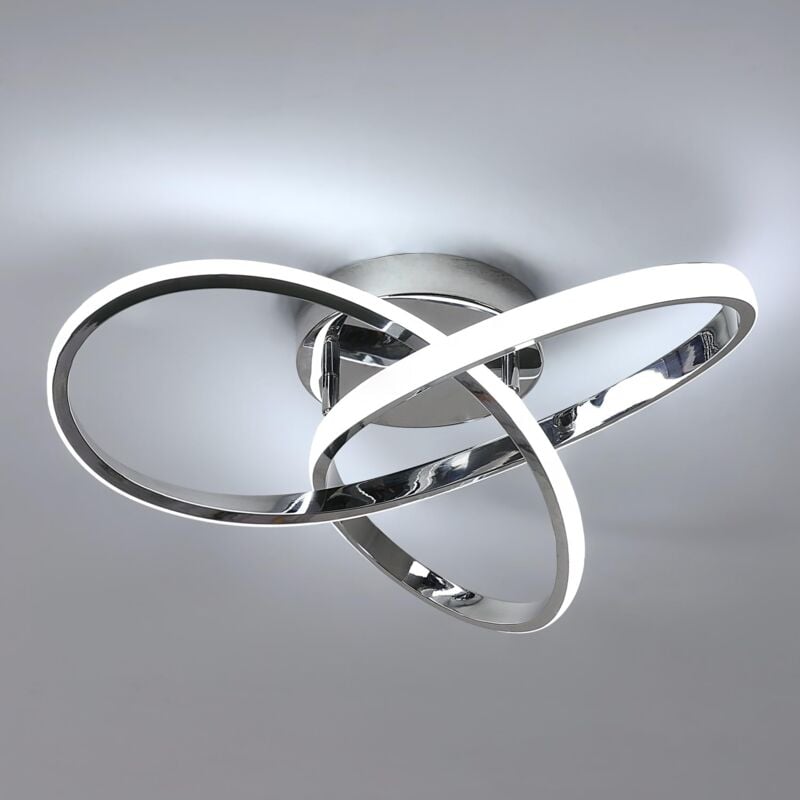 Plafonnier led, 38W 4275LM Lampe de Plafond Moderne Argent en Acrylique pour Salon, Luminaire Plafonnier pour Chambre Couloir Cuisine, Balcon, Blanc