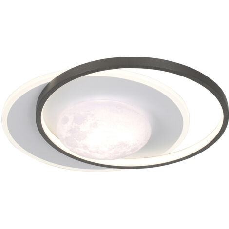 Plafonnier LED 40W Lune noir/blanc Desulo Italux CCT