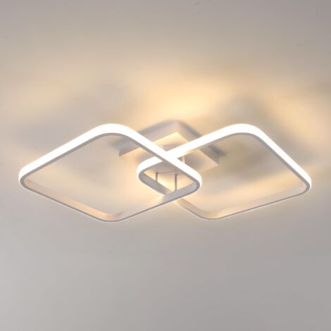 Plafonnier Led 42w 4700lm, Lampe De Plafond Led Moderne, Luminaire Plafonnier Acrylique Blanc Carré Pour Salon Chambre Cuisine Salle À Manger, Blanc Chaud 3000k, 64cm [Classe Énergétique E]
